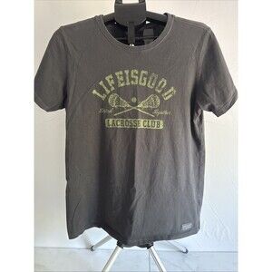 Life is Good Women's L Gray Lacrosse Club Stick Together Graphic Tee